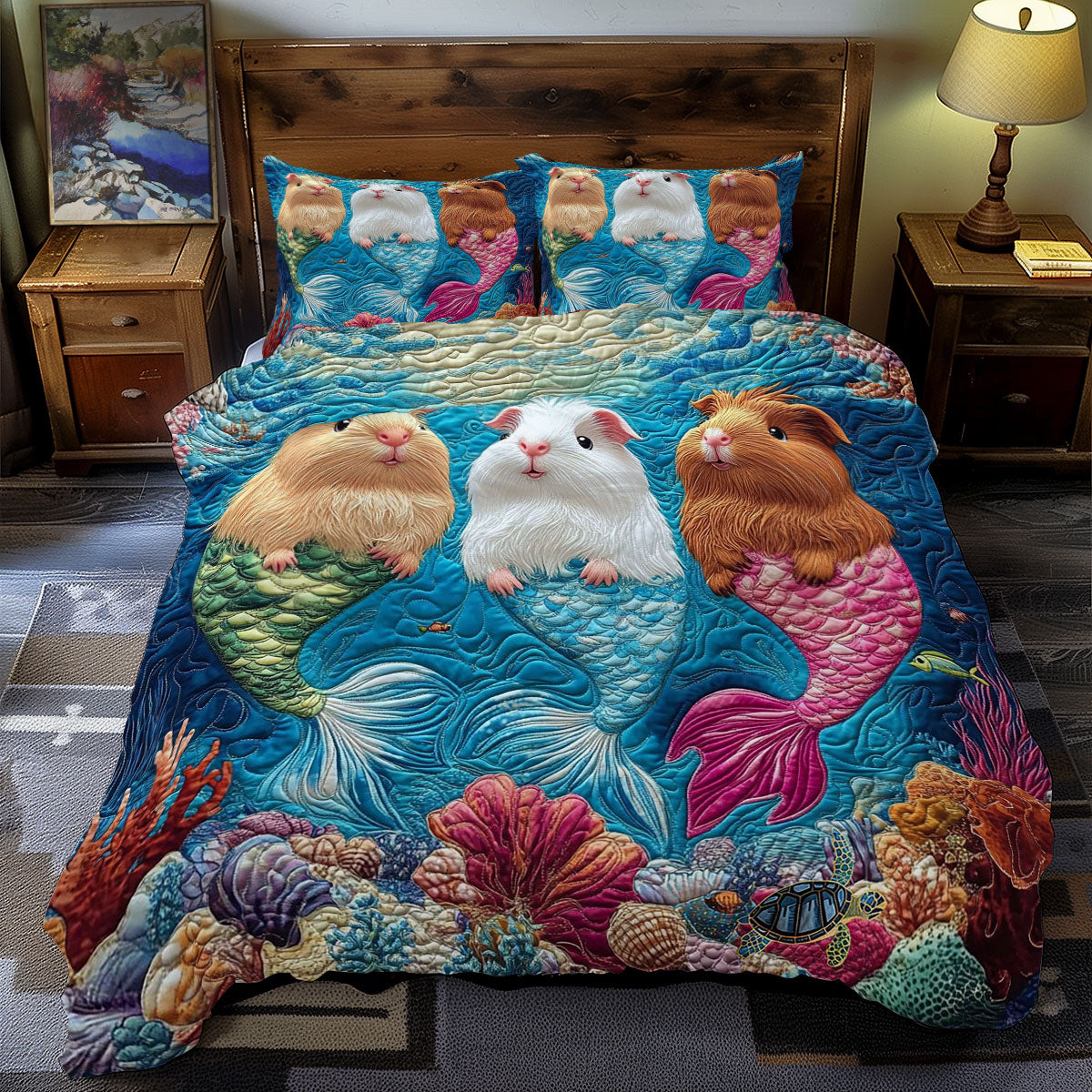 Mermaid Guinea Pig WY0512054CL Duvet Cover Set