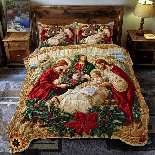 Poinsettia Holy Family WY0612065CL Duvet Cover Set
