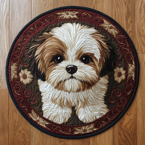 Adorable Shih Tzu WX2805002CL Quilted Round Mat