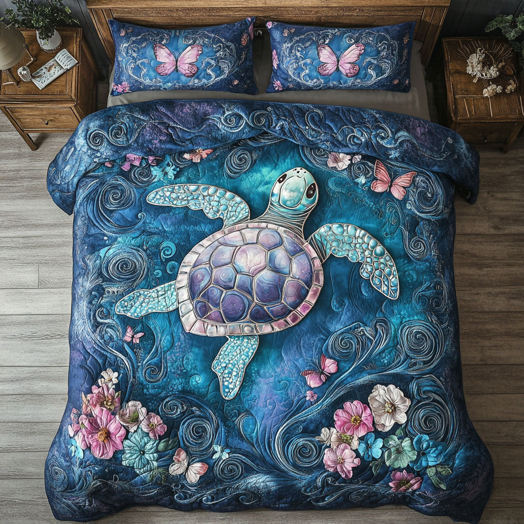 Turtle In Mystic Ocean WY13124CL Duvet Cover Set