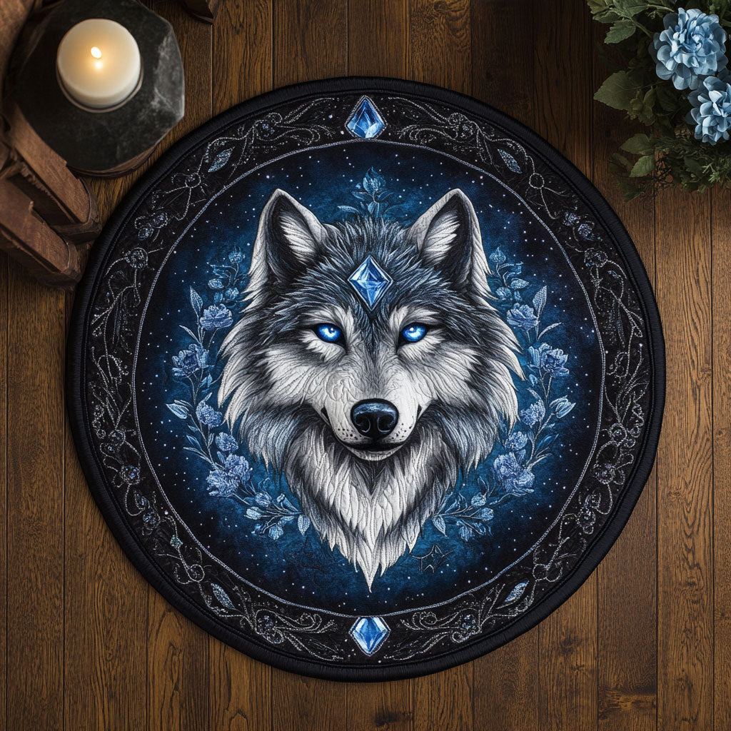 Wolf Night WX2105053CL Quilted Round Mat