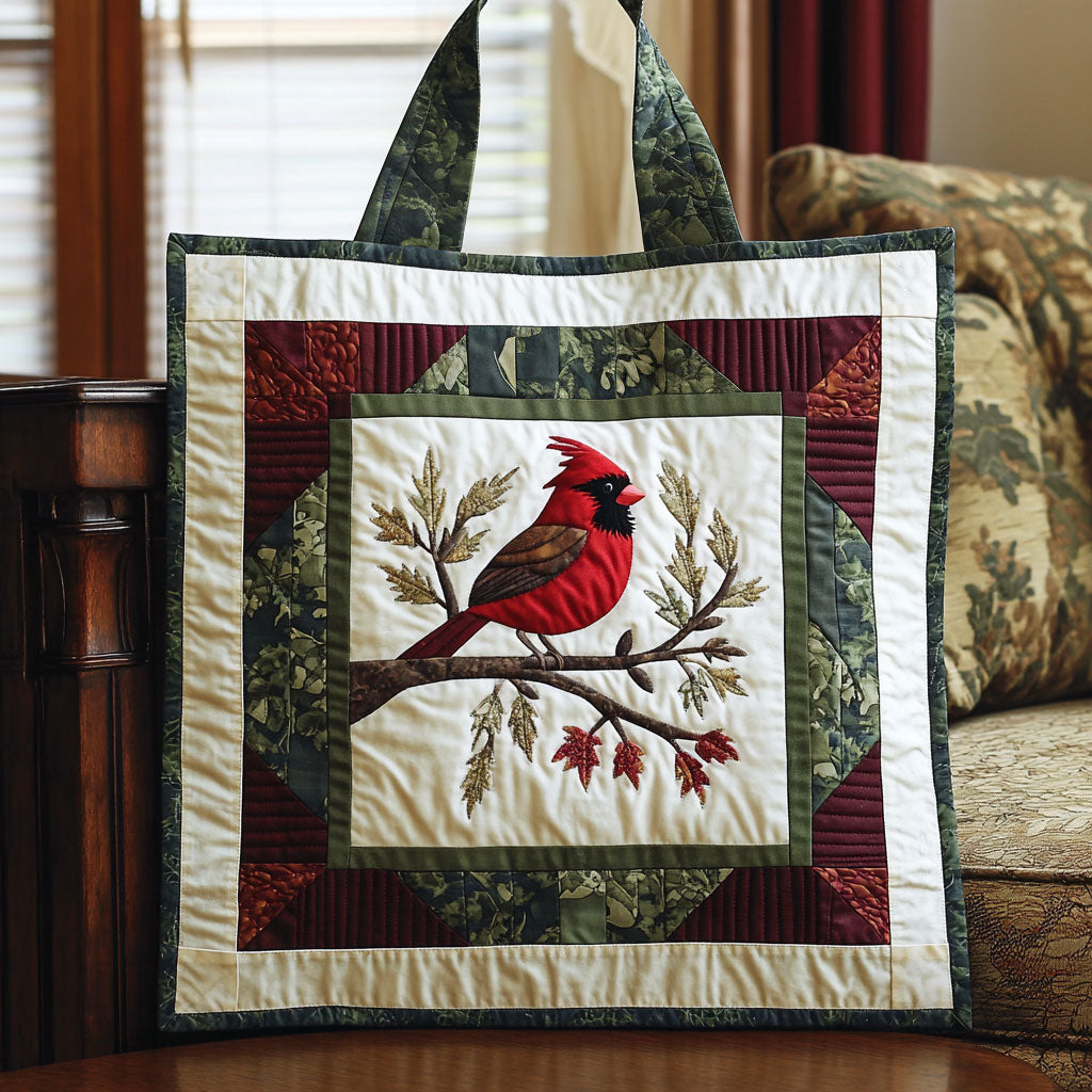 Cabin Window Cardinal LT2811006CL Quilted Tote Bag