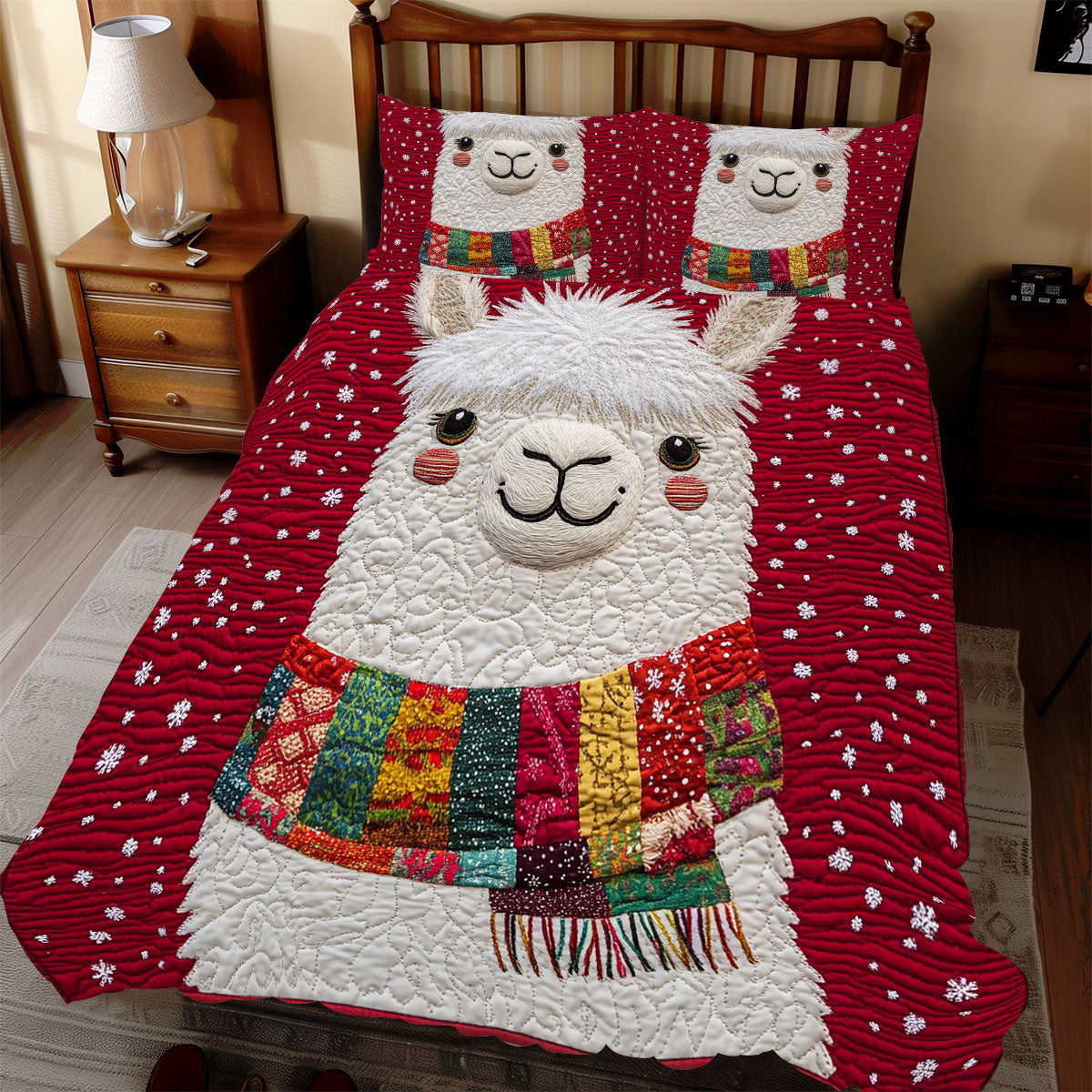 Cute Alpaca Christmas WX2111061CL Duvet Cover Set