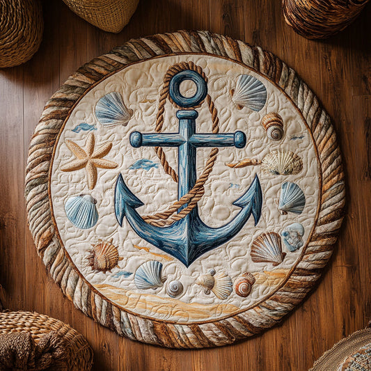 Turquoise Reef WY1106045CL Quilted Round Mat