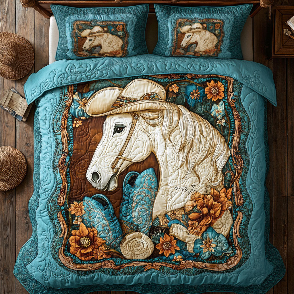 Horse And Cowboy Hat WY1701005CL Duvet Cover Set