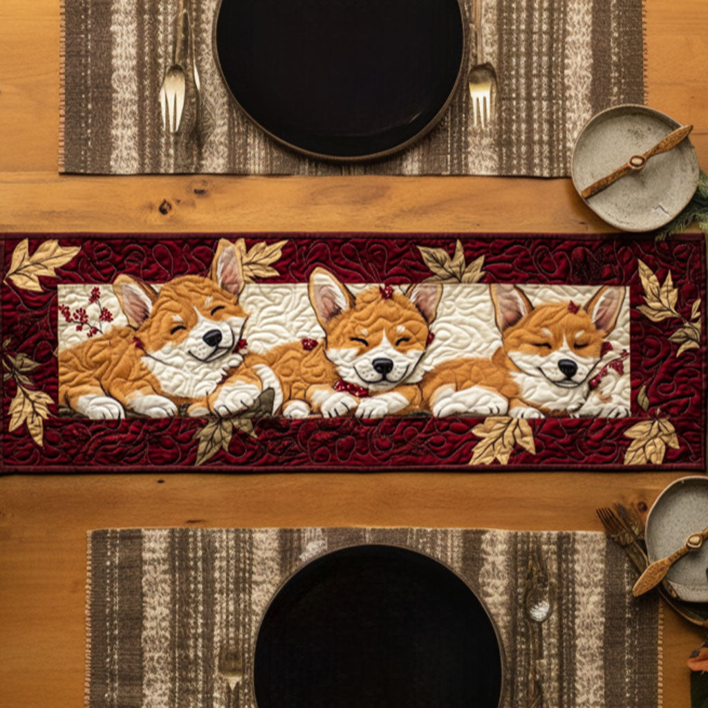 Corgi Slumber Nest WN1207014CL Quilted Table Runner