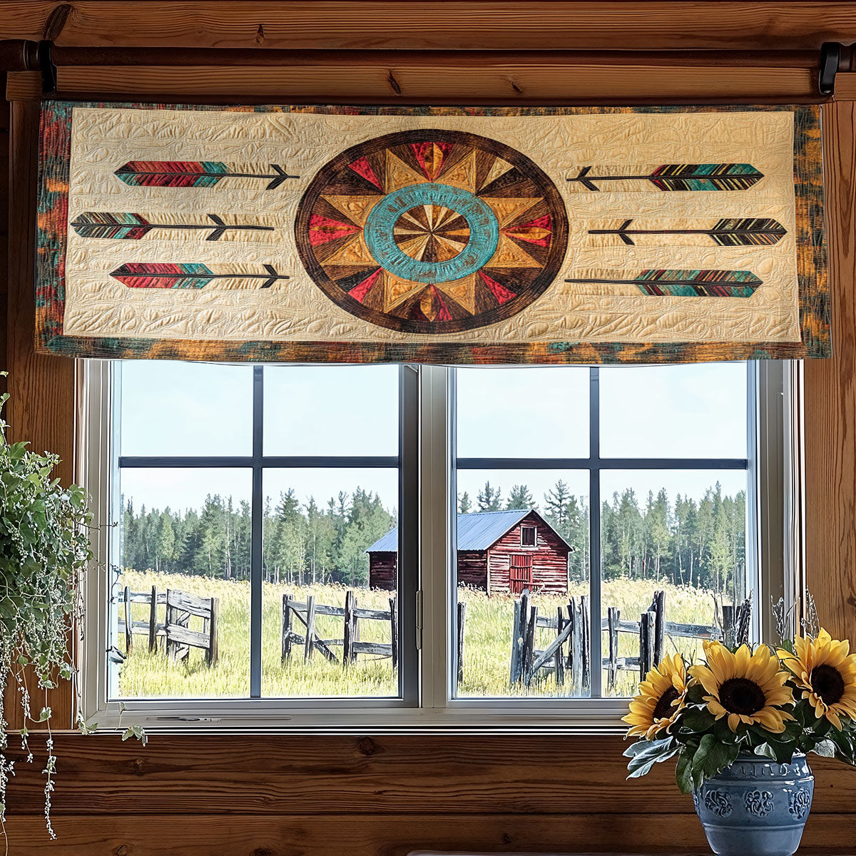 Native Celestial Fire WN1407085CL Quilted Valance