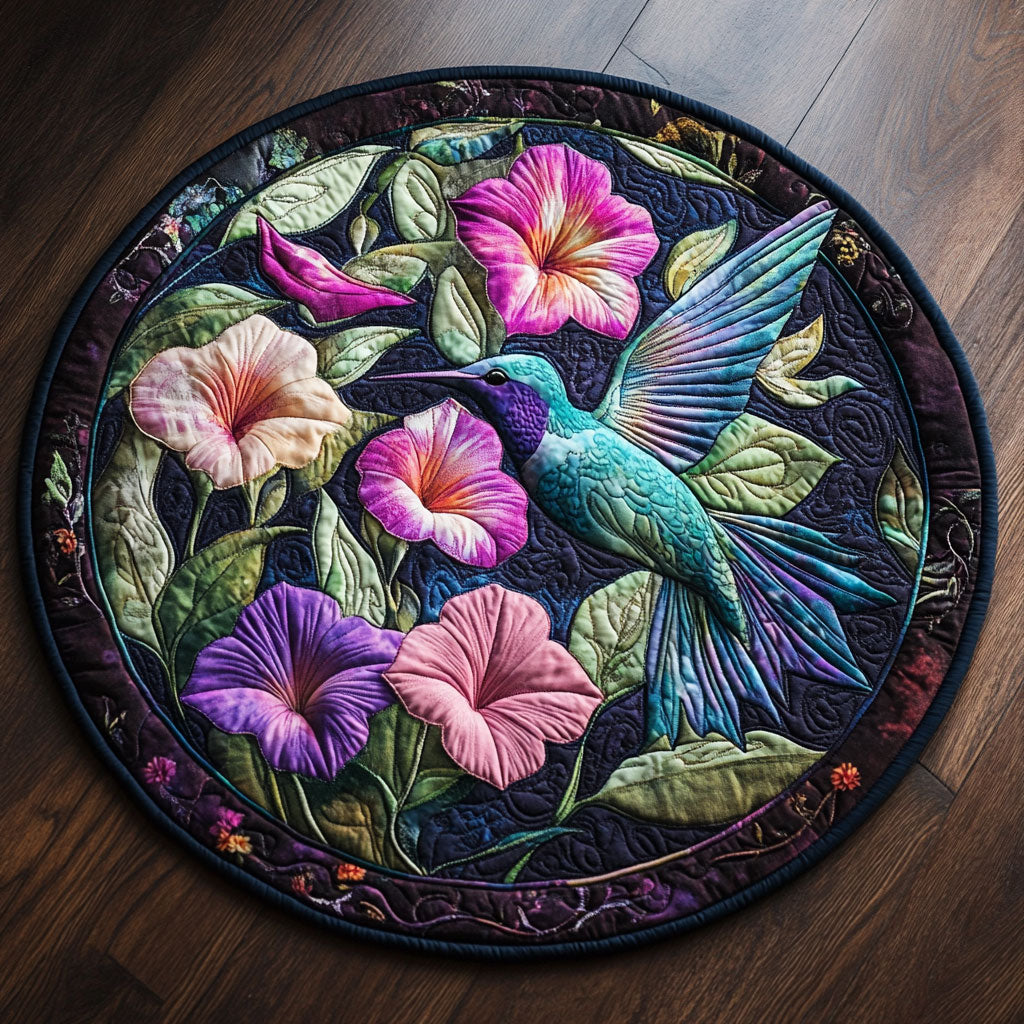 Floral Hummingbird CW1707018CL Quilted Round Mat