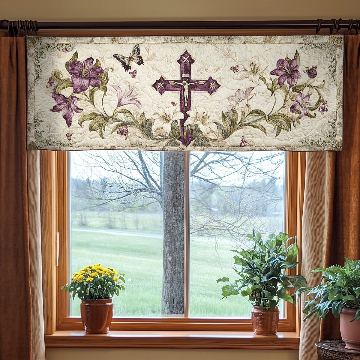 Blessed Cross WN2003040CL Quilted Valance