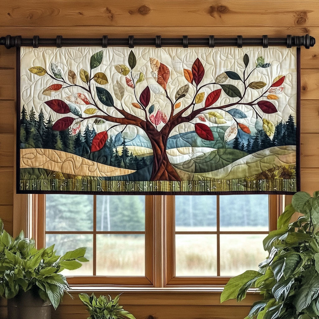 Colorful Tree Of Life WP1403007CL Quilted Valance