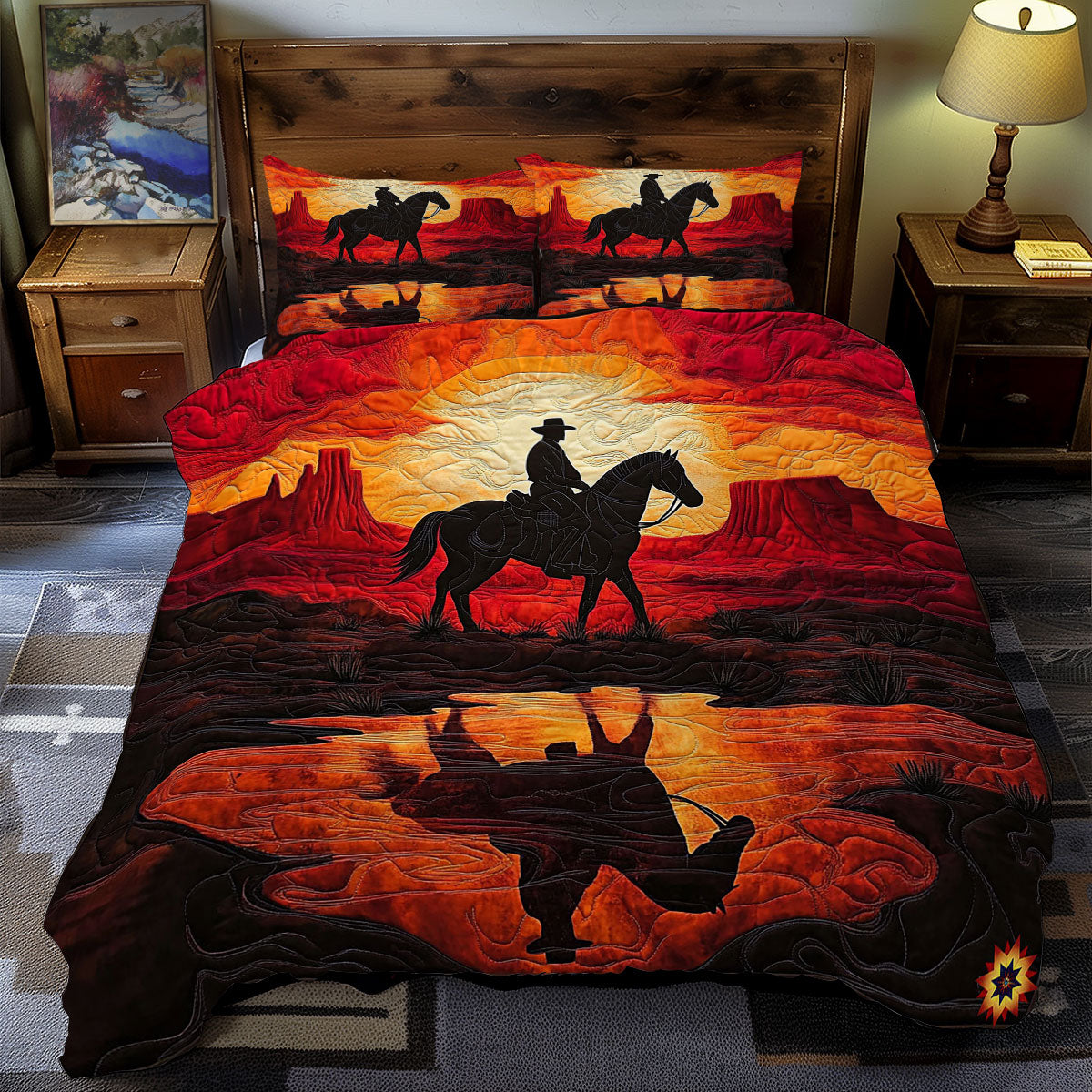 Cowboy Sunset WY0312106CL Duvet Cover Set