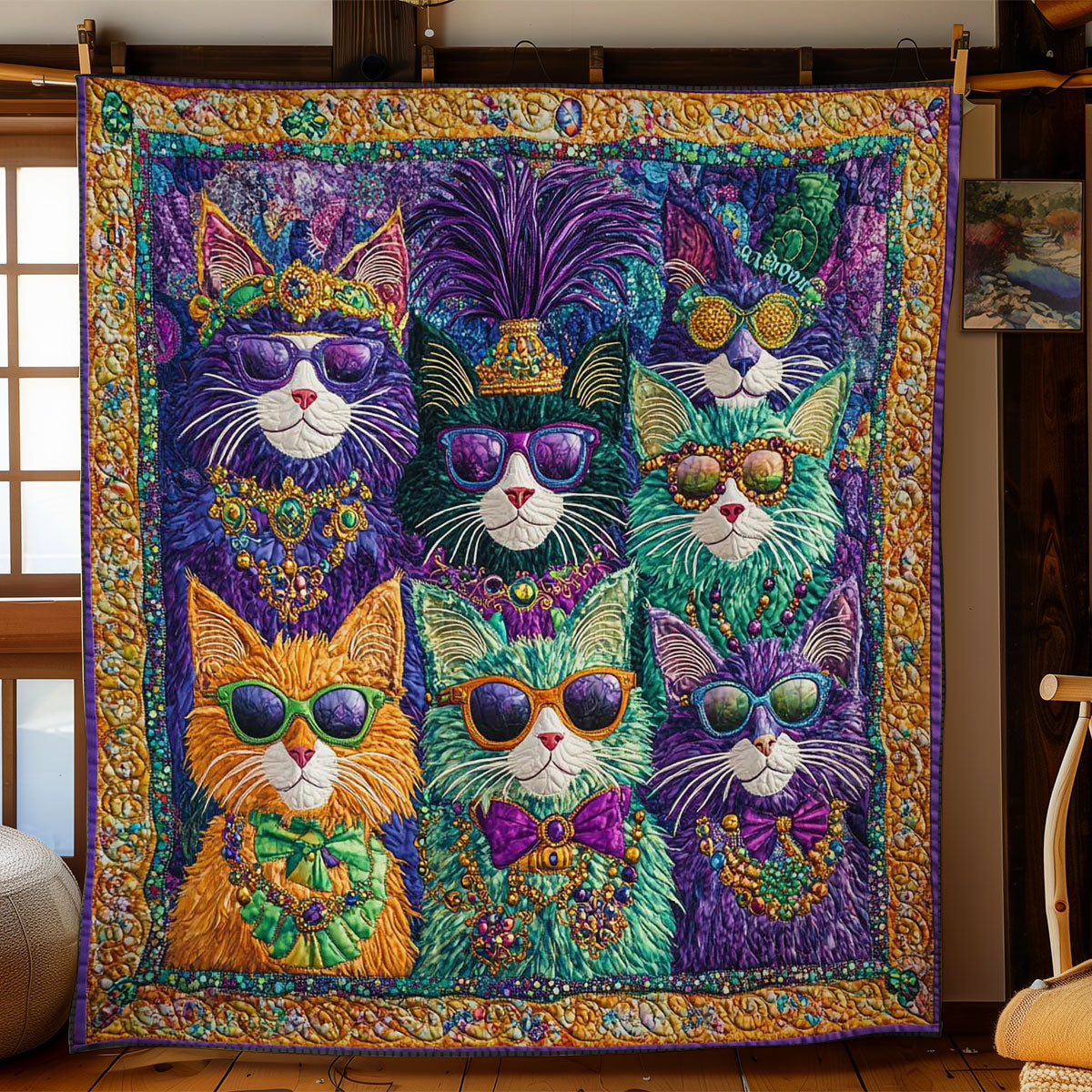Jester Cat WN1403073CL Quilt