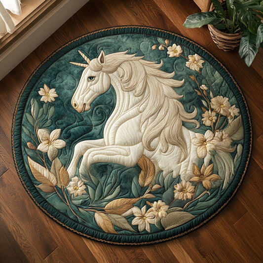 Floral Horse WX2105014CL Quilted Round Mat