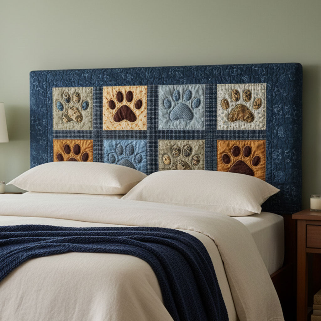 Cozy Dog Paw WN1712006CL Quilted Headboard Slipcover