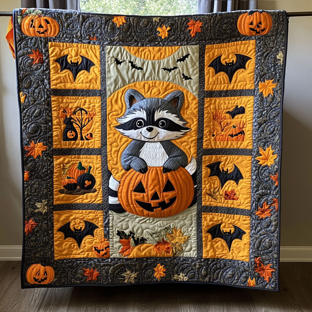 Halloween Raccoon And Bat WY2508053CL Quilt