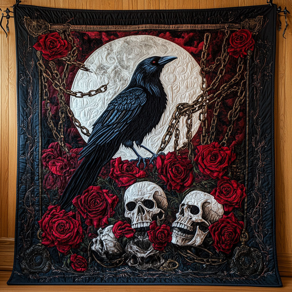 Crimson Raven Skull CW0307022CL Quilt