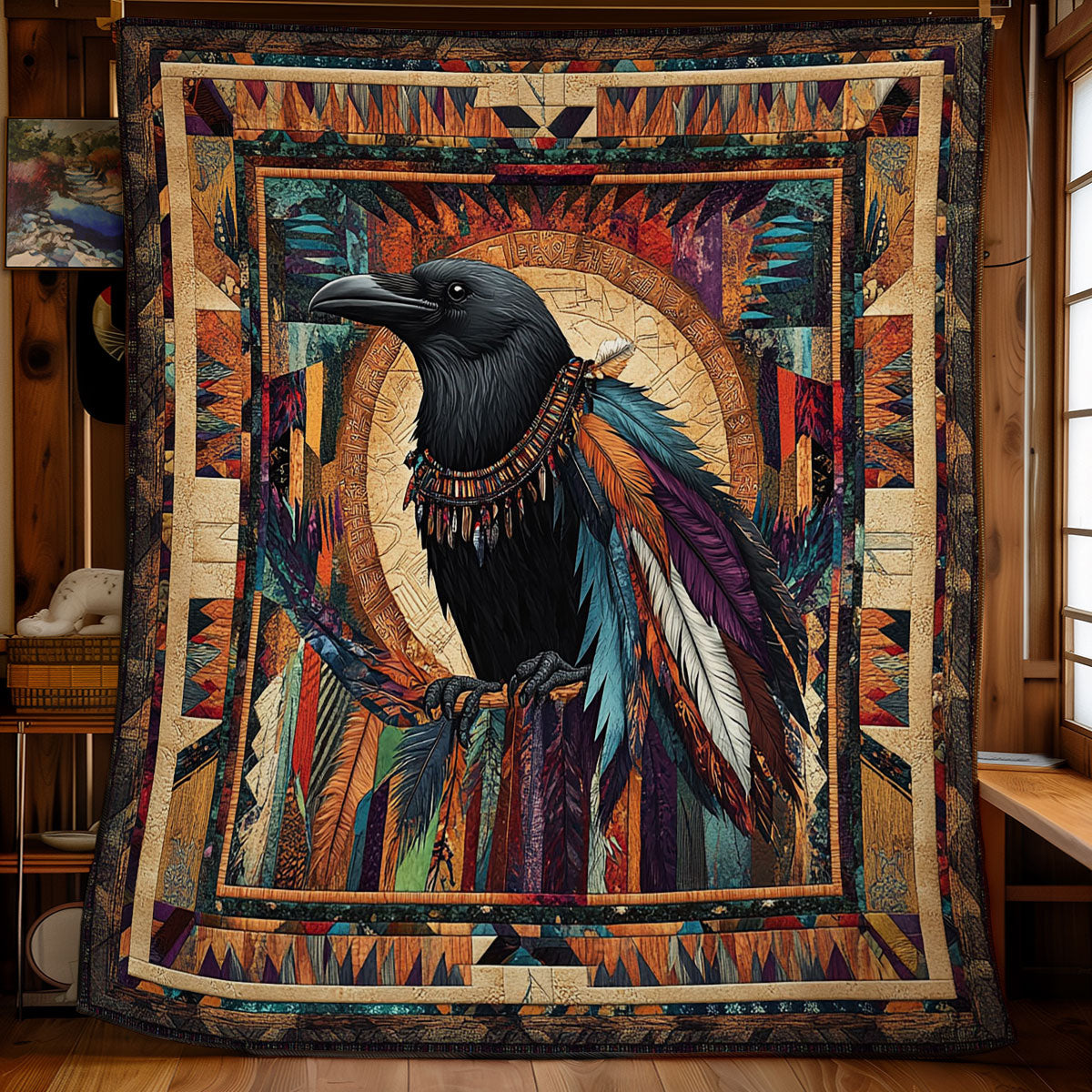 Native American Feather Crown WY2201075CL Quilt