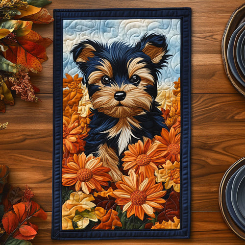 Adorable Puppy WX0606001CL Quilted Table Runner