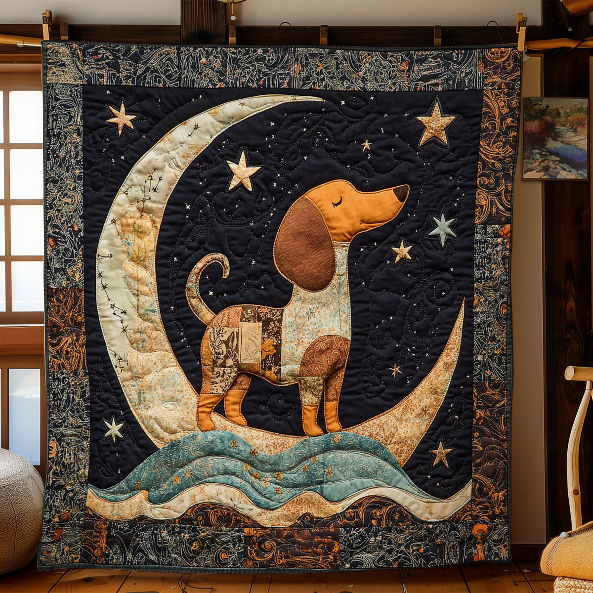 Dachshund Orbit WN0807027CL Quilt