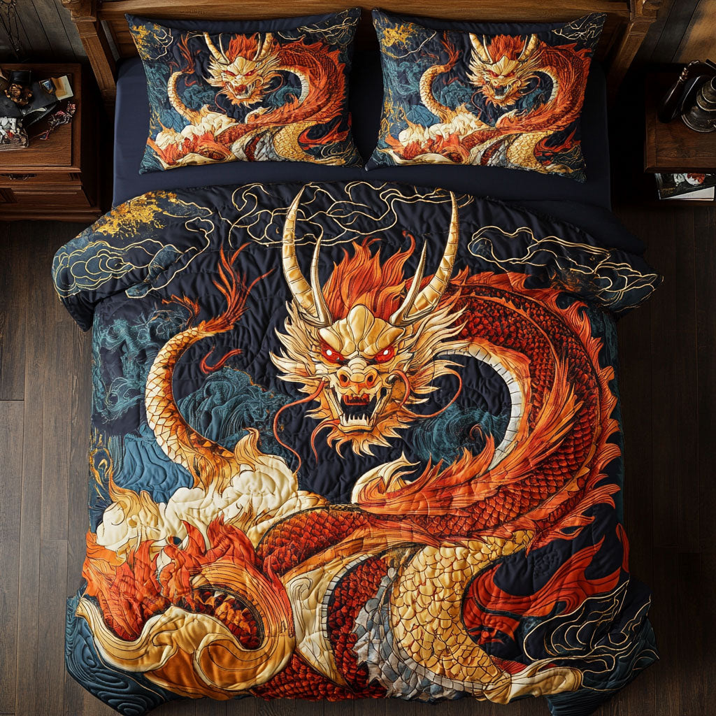 Fire Asian Dragon WY2101009CL Duvet Cover Set