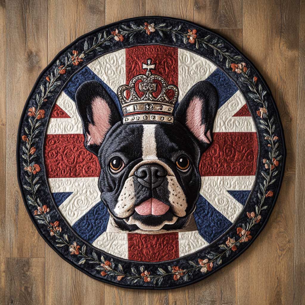 French Bulldog Court WN1205034CL Quilted Round Mat