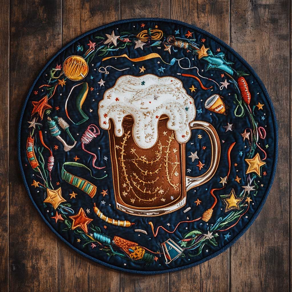 Football And Beer Dreamscape WN1205026CL Quilted Round Mat