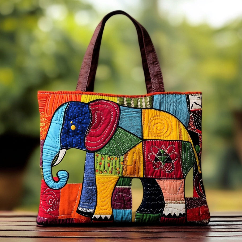 Sunlit Elephant Colors WN0910061CL Quilted Tote Bag