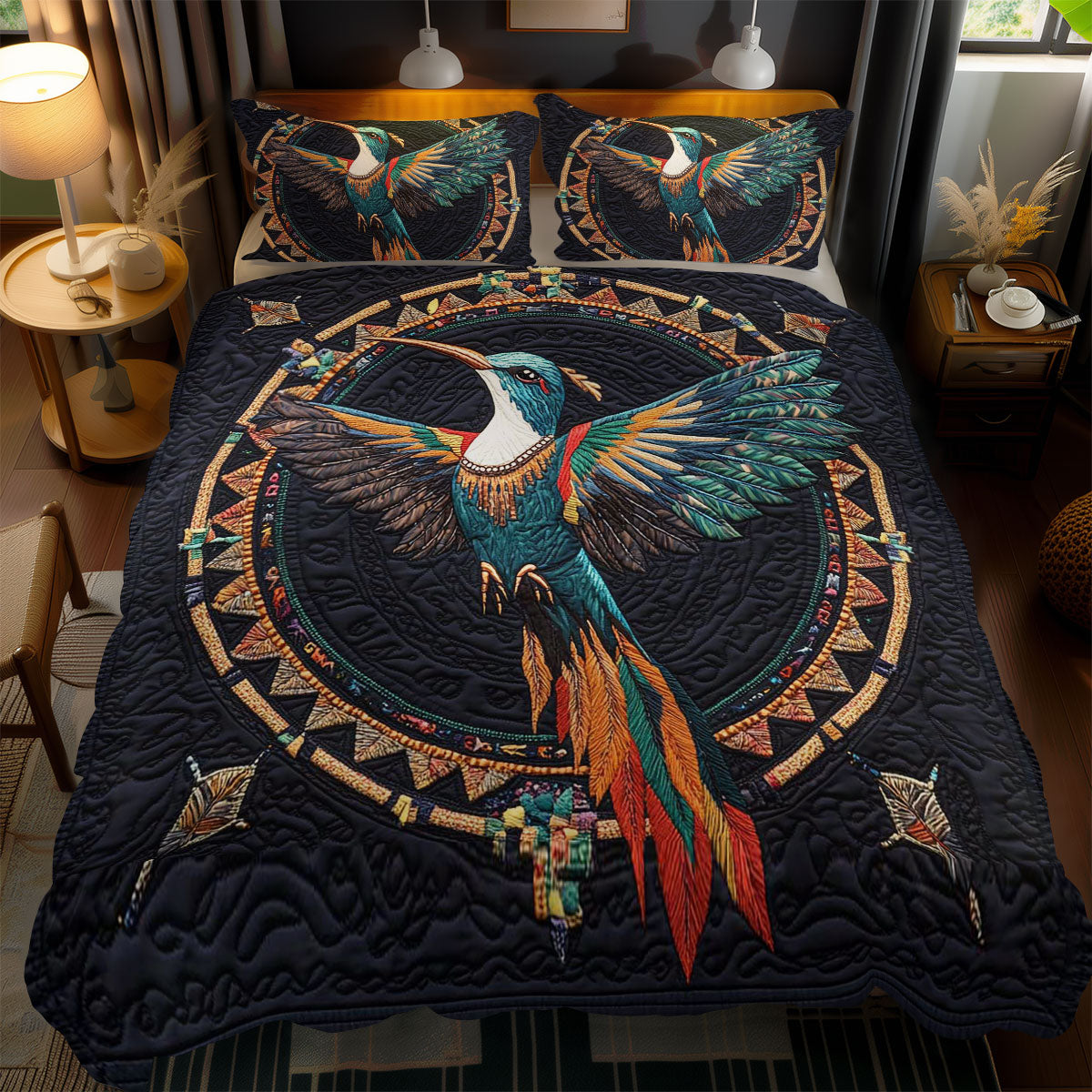 Tribal Hummingbird WN0302085CL Duvet Cover Set