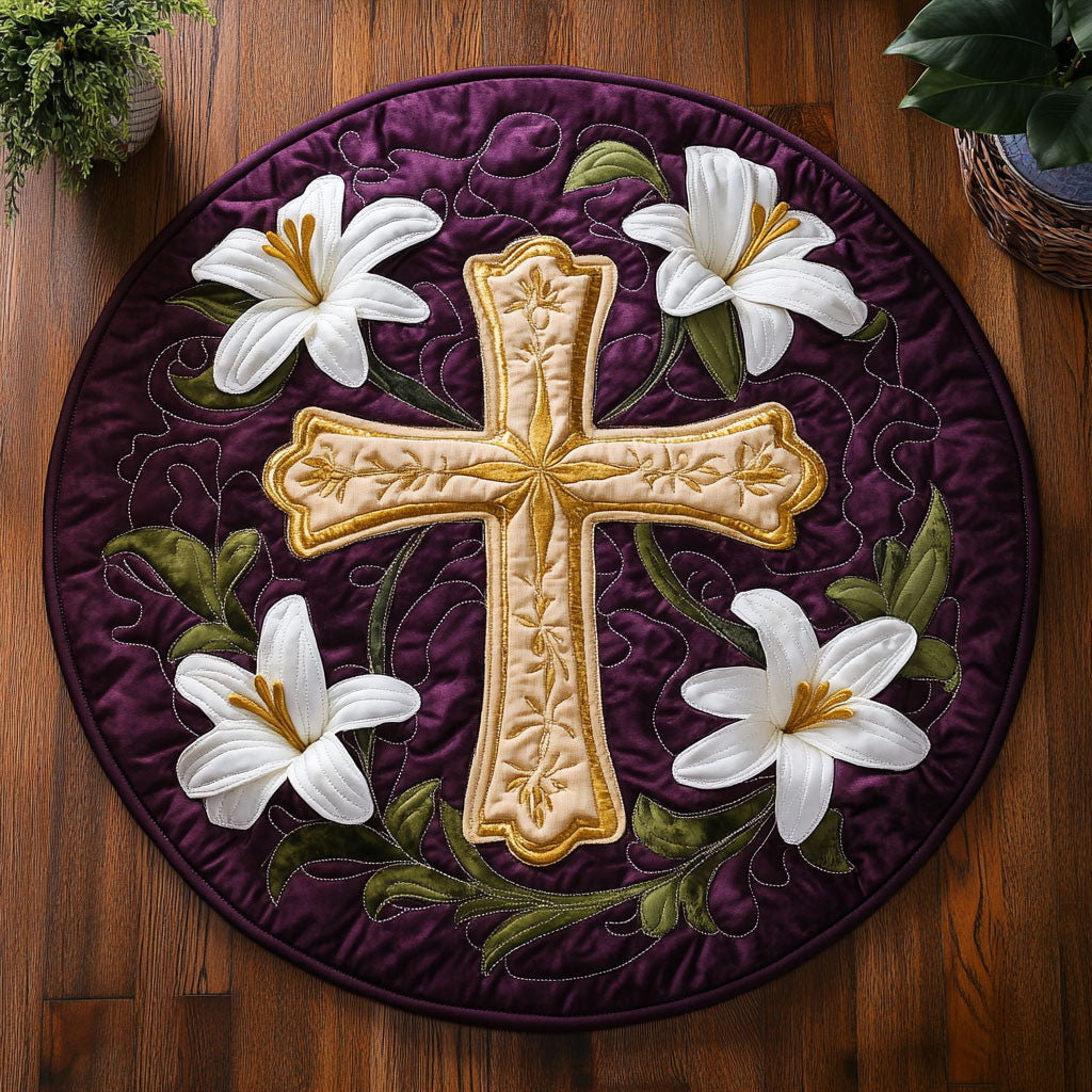 Covered in Grace CM2204022CL Quilted Round Mat