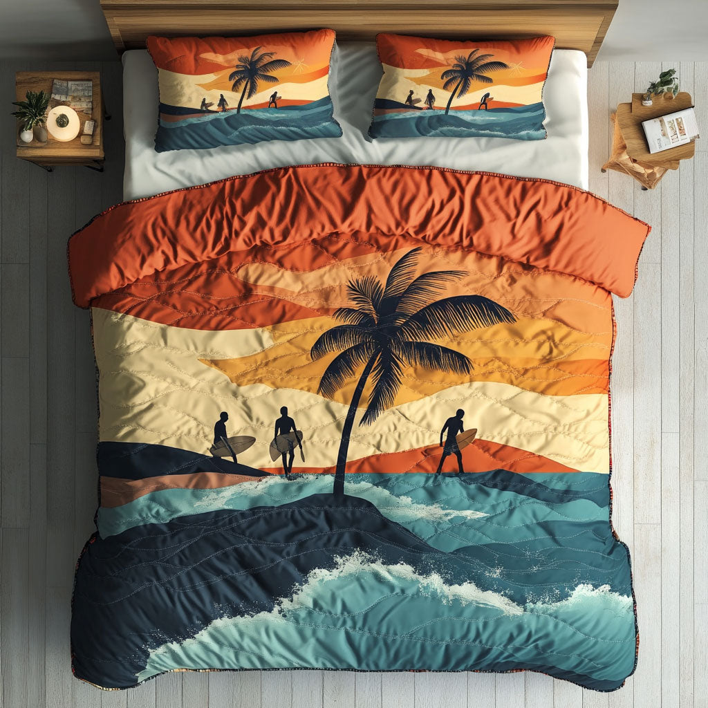 Surfing In Beach WY13119CL Duvet Cover Set
