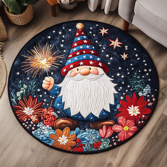 Cheerful Gnome WX1206008CL Quilted Round Mat