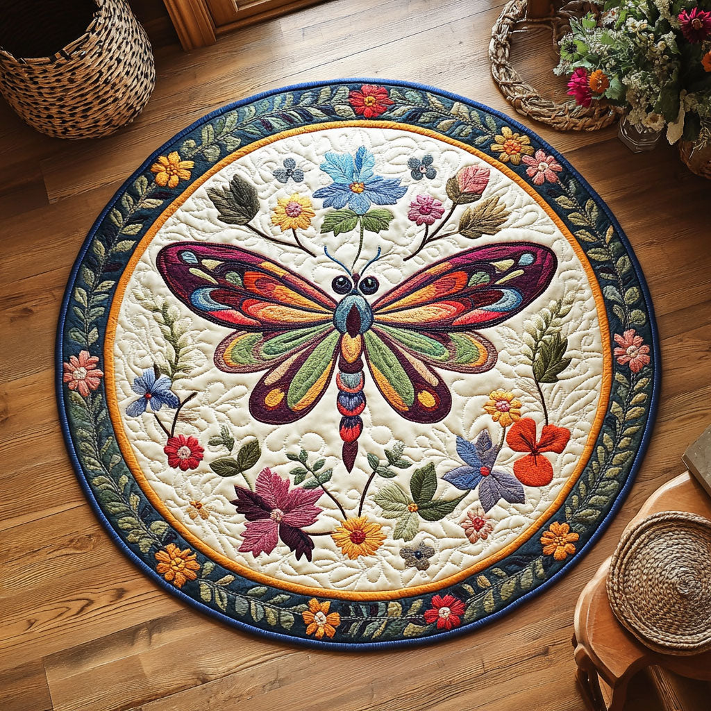 Wildflower Wings WY0107063CL Quilted Round Mat