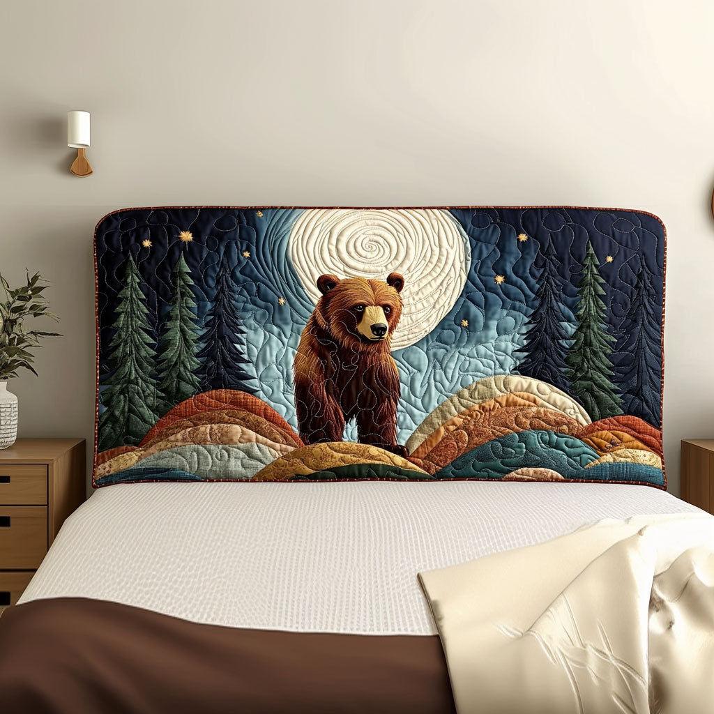 Moonlit Night Bear QA0201006CL Quilted Headboard Slipcover