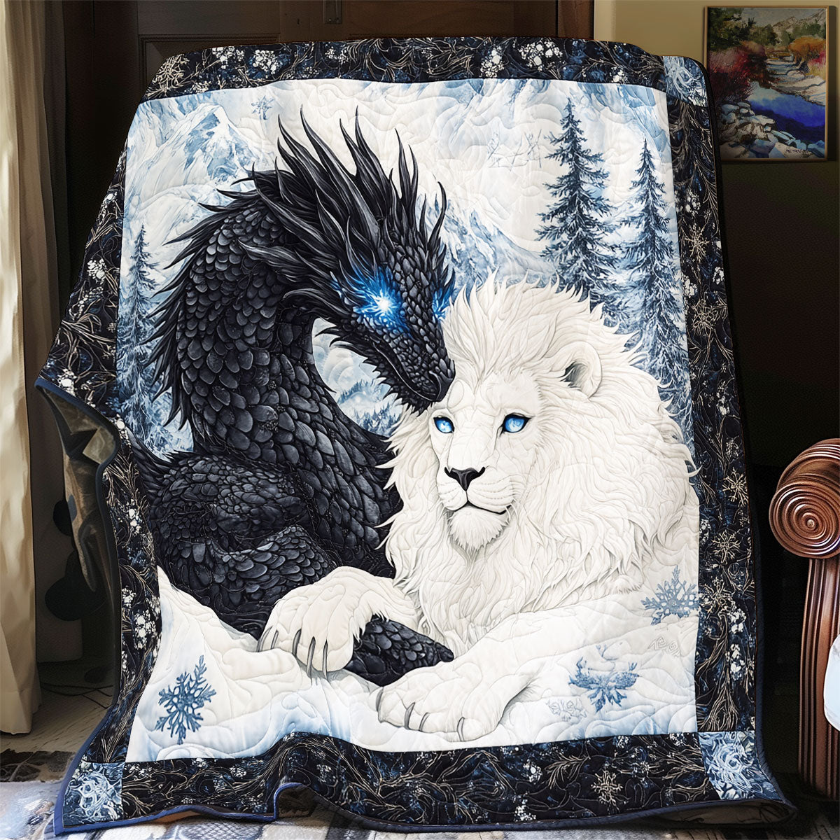 Black Dragon And White Lion WX0805003CL Quilt