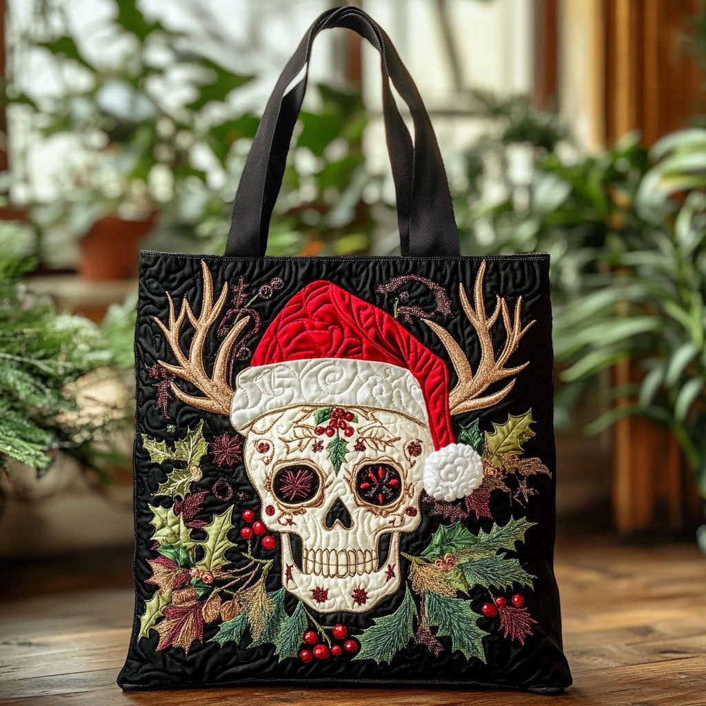 Skull Merry Bloom WN0310069CL Quilted Tote Bag