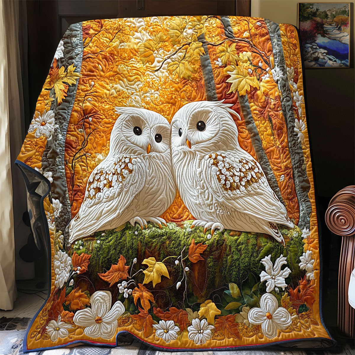 Couple White Owl WY0201030CL Quilt