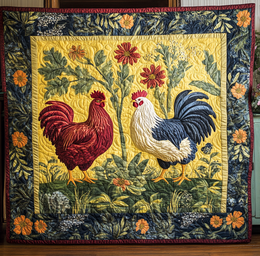 Rustic Roosters YR0401011CL Quilt