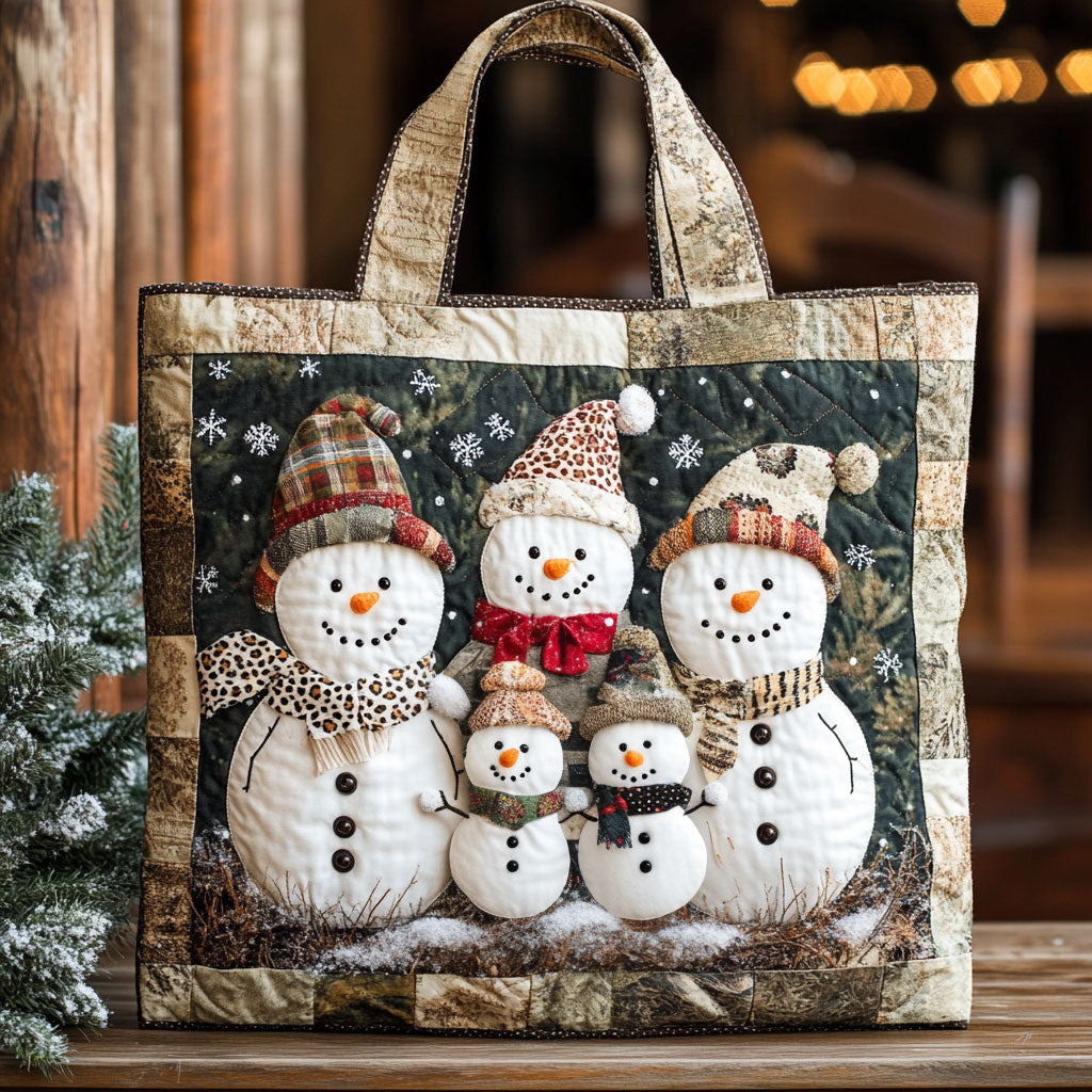 Cozy Cabin Snowman WN1411084CL Quilted Tote Bag