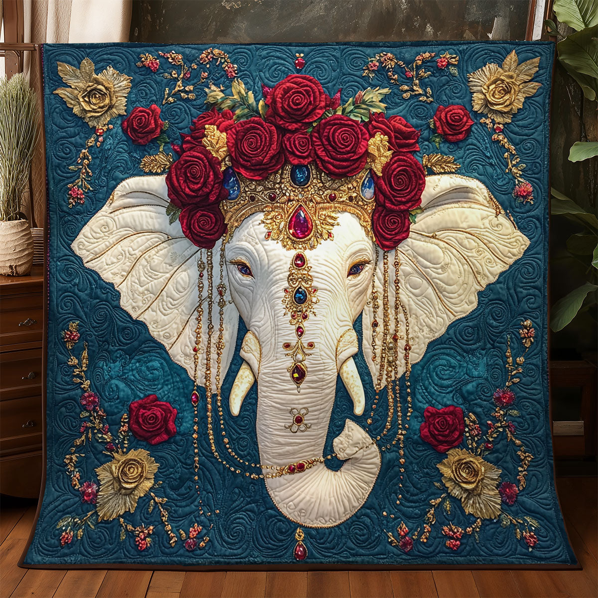 Royal Red Elephant WX1306038CL Quilt