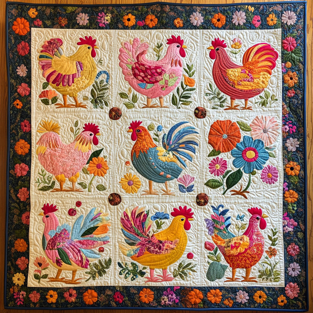 Chicken Garden CW2306008CL Quilt