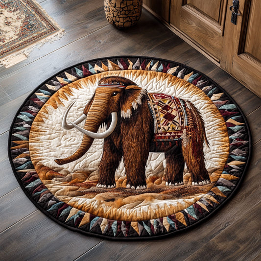 Ancient Mamut Elephant CQ1206044CL Quilted Round Mat