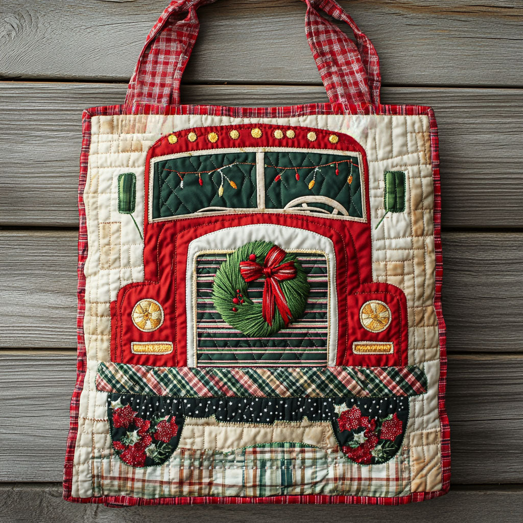 Truck Holiday Glow WN1111088CL Quilted Tote Bag
