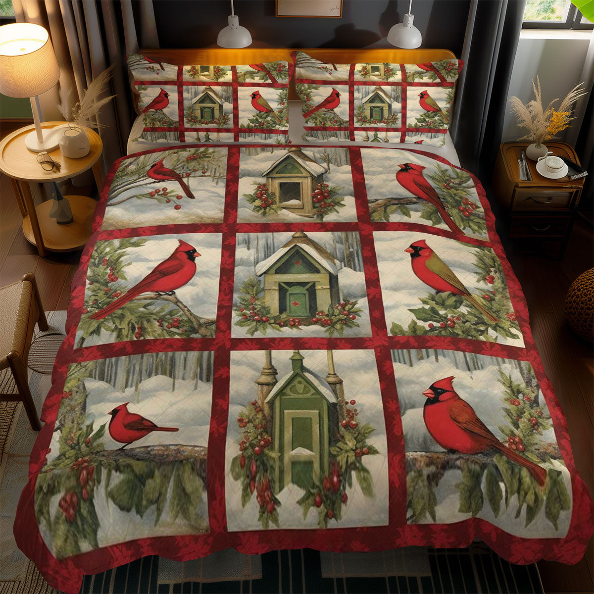 Holly Cardinal WN2102074CL Duvet Cover Set