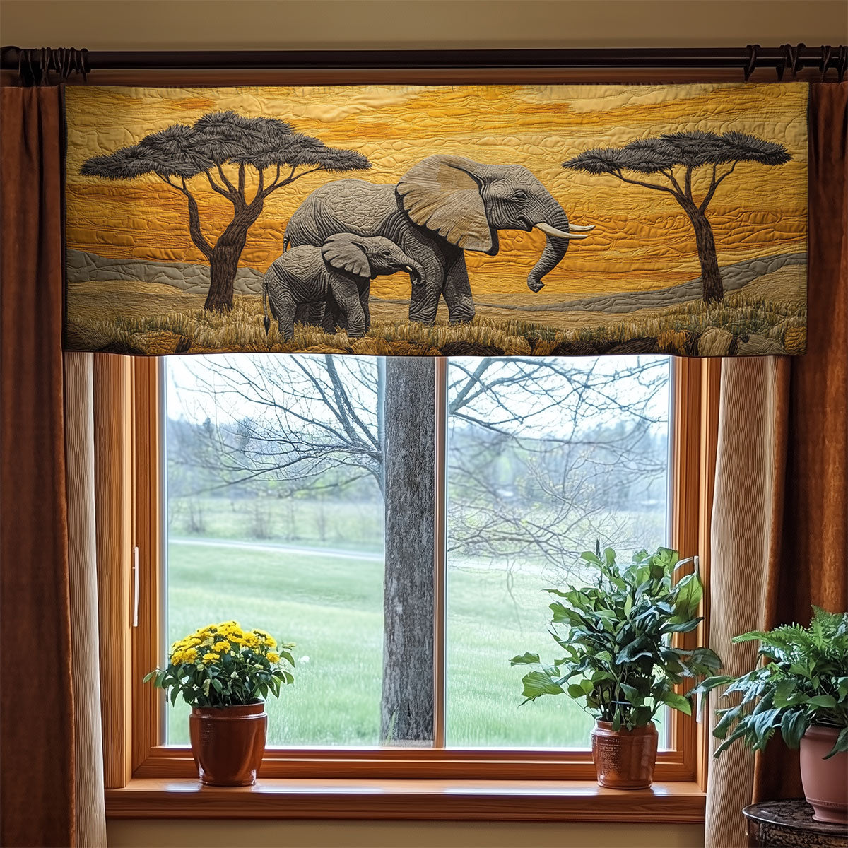 Elephant Sahara WX1405018CL Quilted Valance