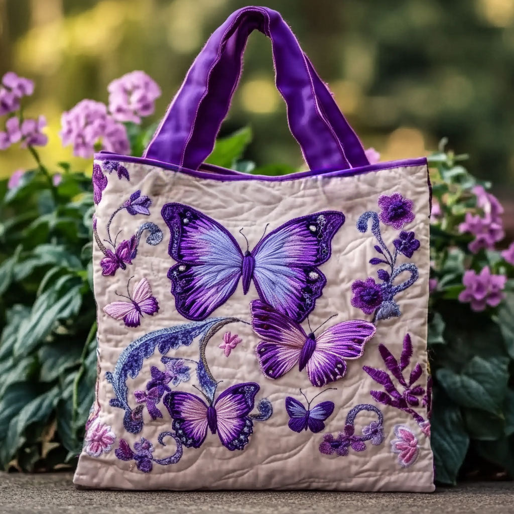 Butterfly Whisper WN2909007CL Quilted Tote Bag