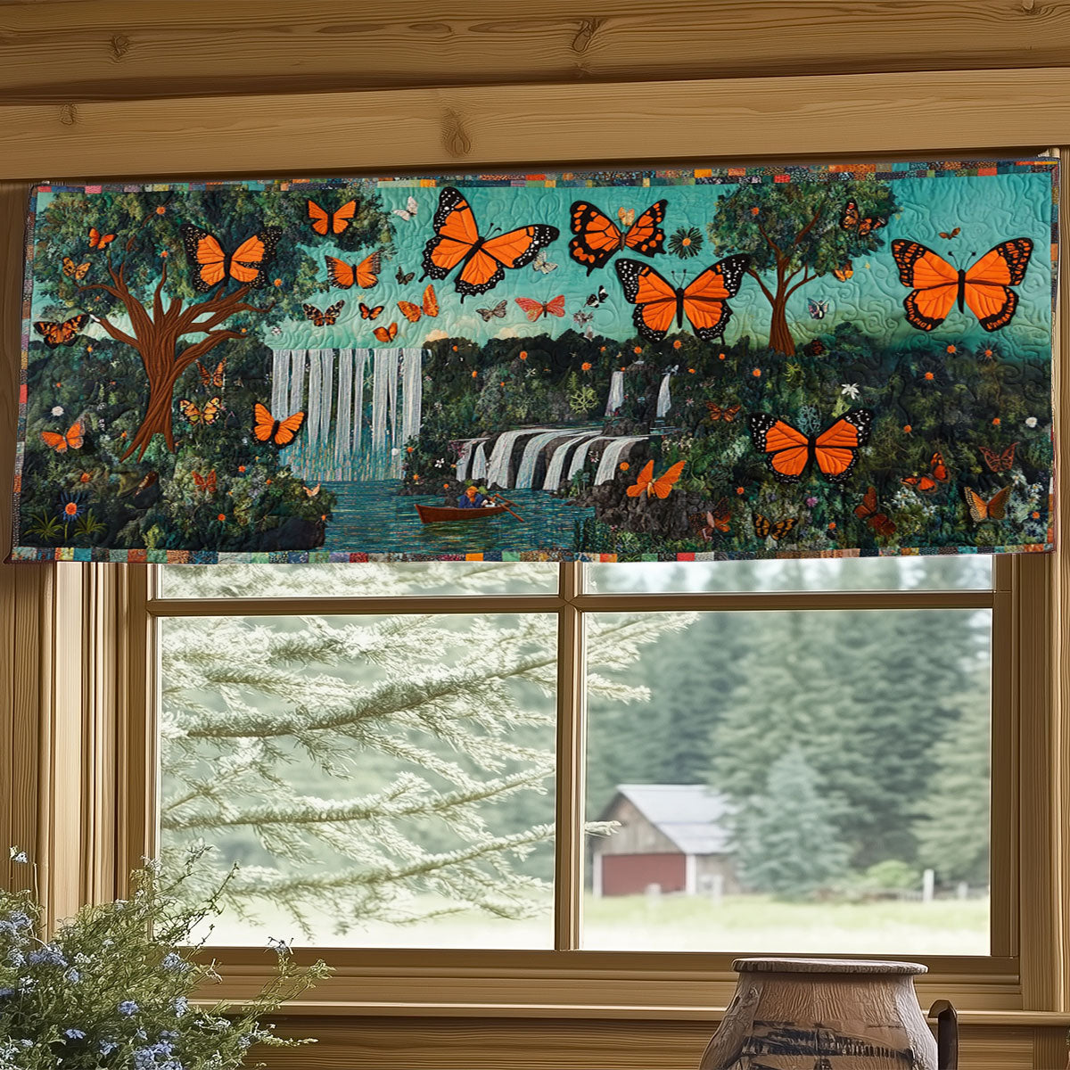 Butterfly Forest WJ1004032CL Quilted Valance