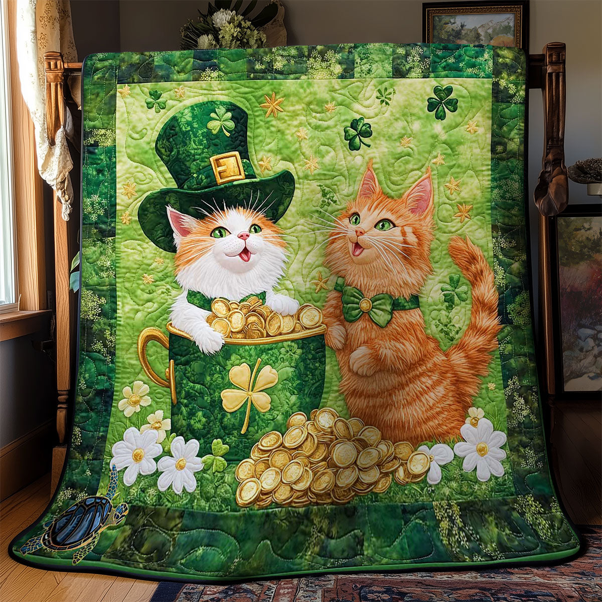 Shamrock Cat WN1912002CL Quilt