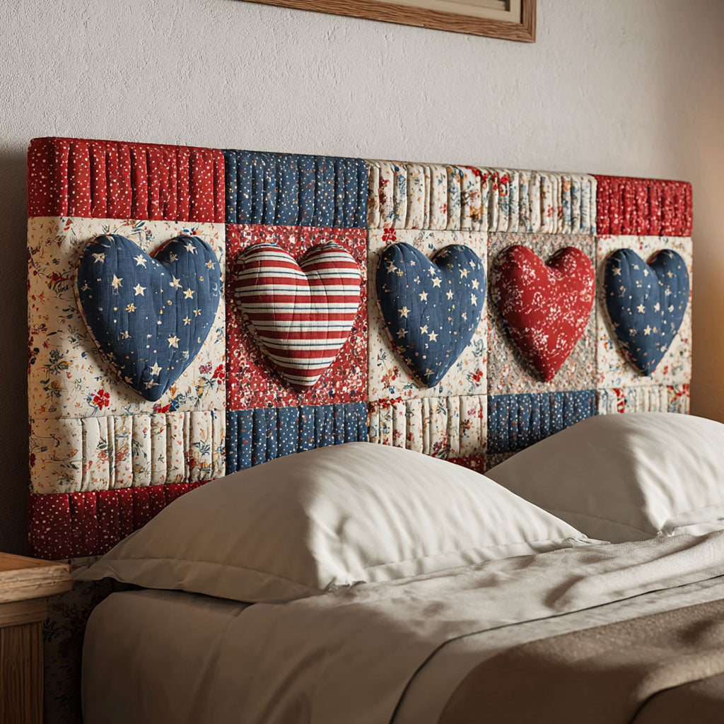 Stars Hearts CP0501085CL Quilted Headboard Slipcover
