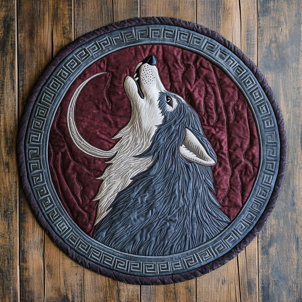 Song Of Wolf CP1007005CL Quilted Round Mat