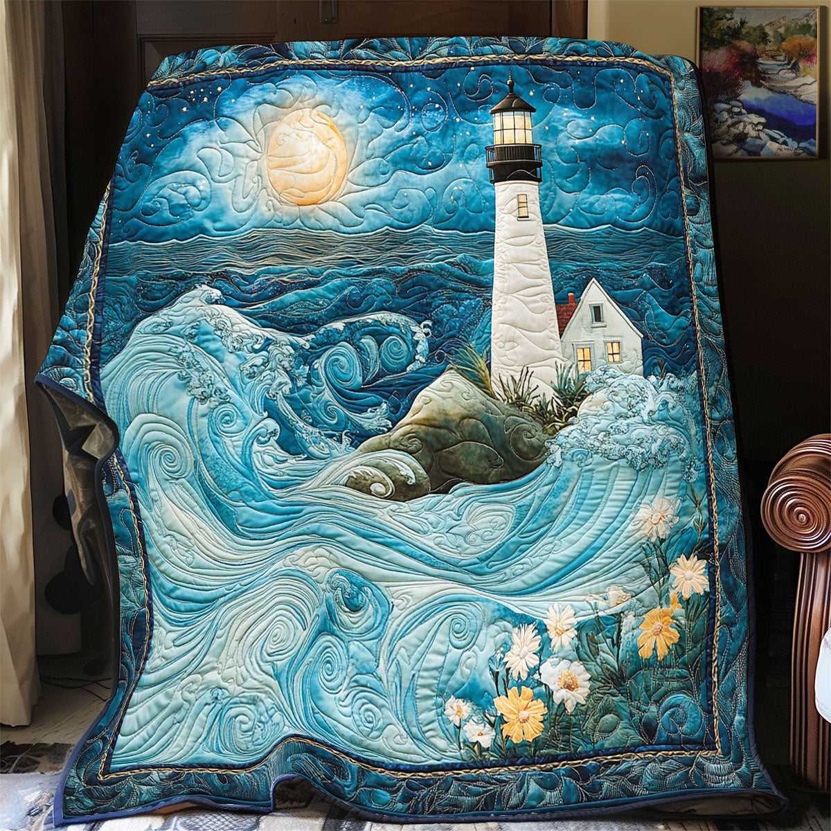Midnight Lighthouse WY2103053CL Quilt